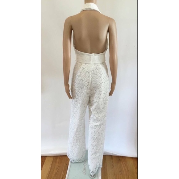 ZIMMERMANN LACE HALTER PLUNGING NECKLINE JUMPSUIT SZ ZIMMERMAN 0 - Picture 4 of 8